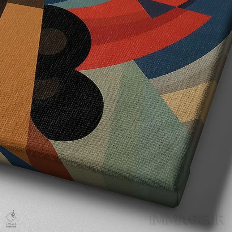 تابلو زن اکوادوری کوبیسم IV اثر استودیو کروماتیک فیوژن - نمای نزدیک بافت بوم