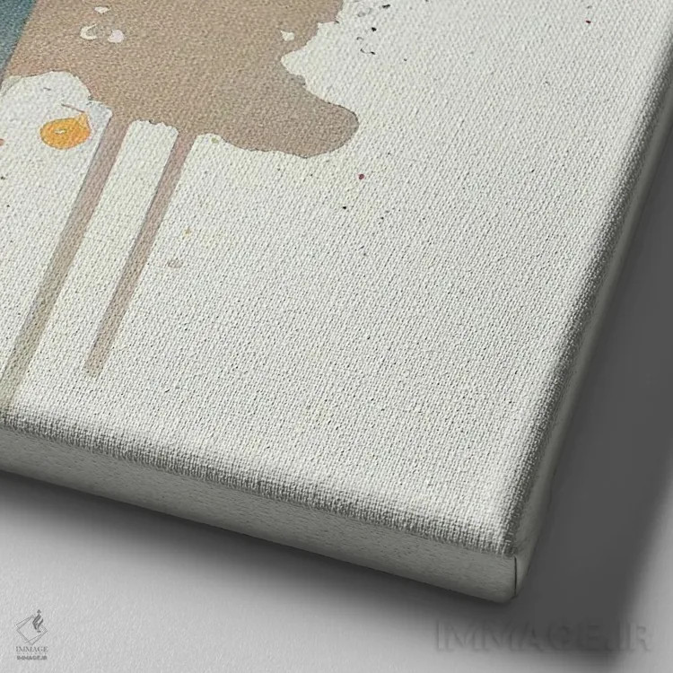 تابلو زن آسیایی گلدار آبرنگی VII اثر استودیو کروماتیک فیوژن - نمای نزدیک بافت بوم