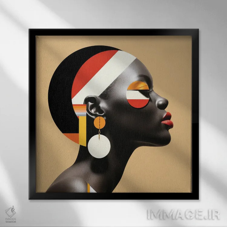 تابلو زن کنیایی باوهاوس IV اثر استودیو کروماتیک فیوژن - نمای قابدار مشکی