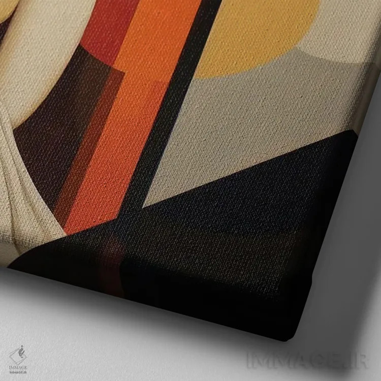 تابلو زن ایتالیایی هندسی III اثر استودیو کروماتیک فیوژن - نمای نزدیک بافت بوم