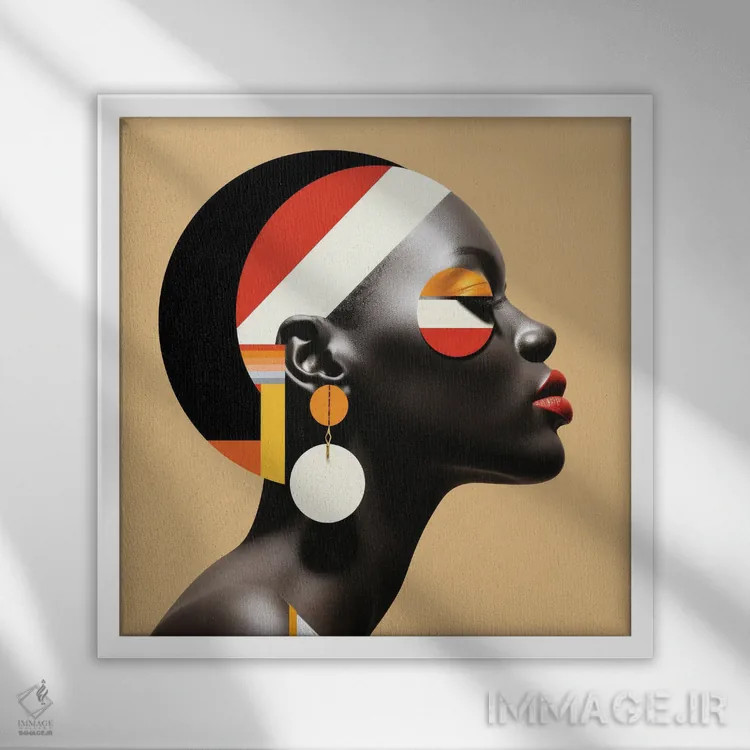 تابلو زن کنیایی باوهاوس IV اثر استودیو کروماتیک فیوژن - نمای قابدار سفید