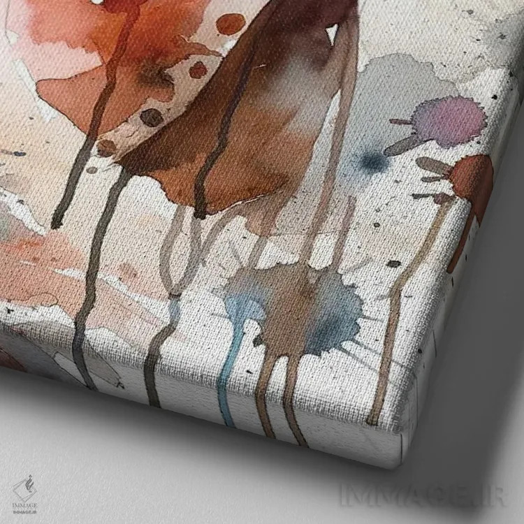 تابلو رقصنده آفریقایی آبرنگی II اثر استودیو کروماتیک فیوژن - نمای نزدیک بافت بوم