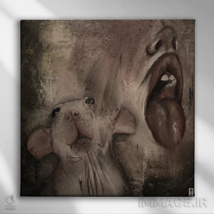 تابلو دهان موش اثر کرامبز اند گابز (نام هنرمند یا استودیو) - نمای روبهرو روی دیوار