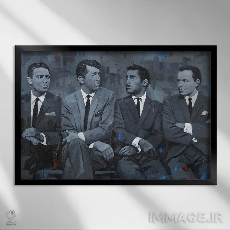 تابلو گروه موشها (ارجاع به گروه هنری) اثر کریگ کمپبل - نمای قابدار مشکی