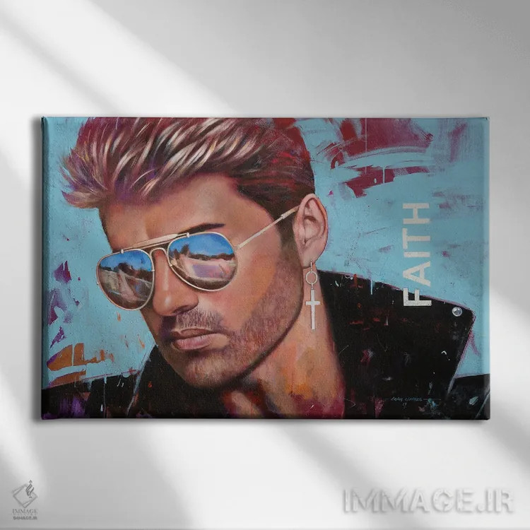 تابلو جورج مایکل (خواننده) اثر کریگ کمپبل - نمای روبهرو روی دیوار