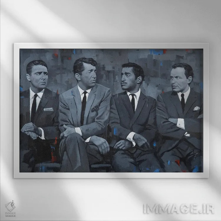 تابلو گروه موشها (ارجاع به گروه هنری) اثر کریگ کمپبل - نمای قابدار سفید