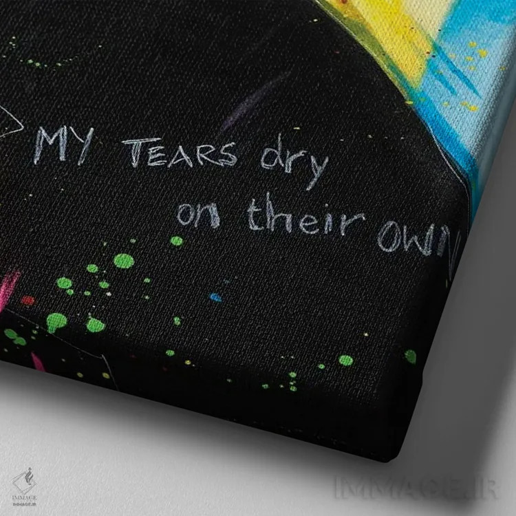 تابلو ایمی واینهاوس (خواننده) اثر کریگ کمپبل - نمای نزدیک بافت بوم