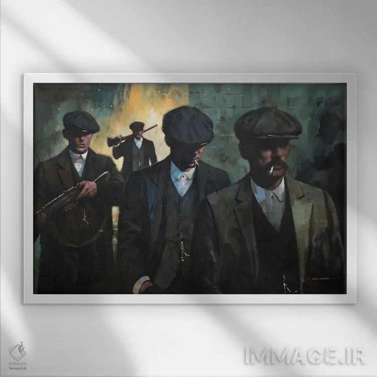 تابلو پیکی بلایندرز (سریال) اثر کریگ کمپبل - نمای قابدار سفید
