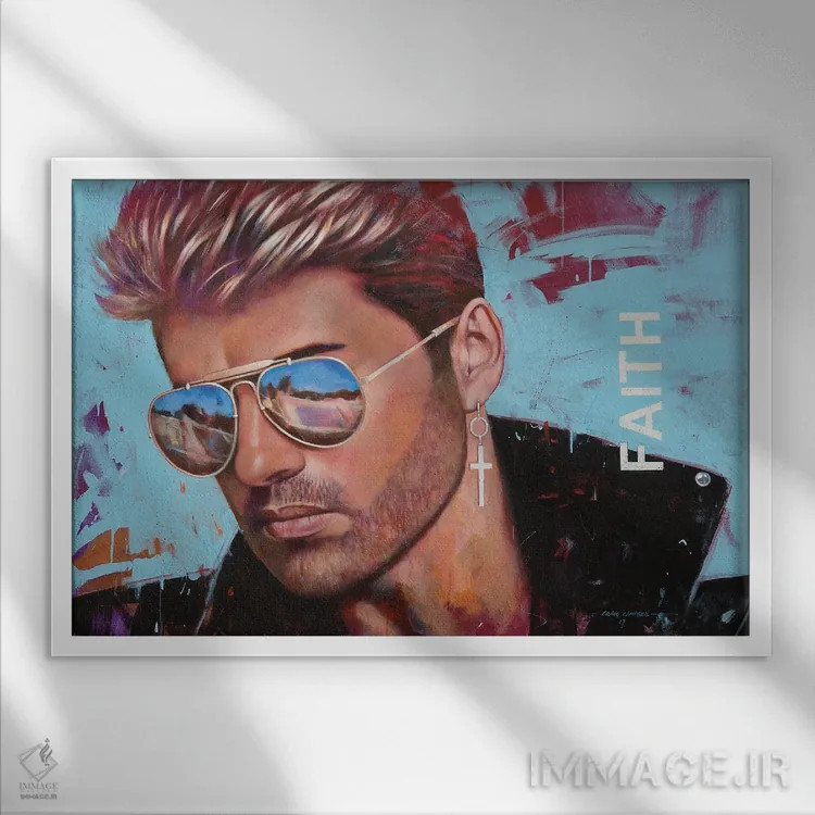 تابلو جورج مایکل (خواننده) اثر کریگ کمپبل - نمای قابدار سفید