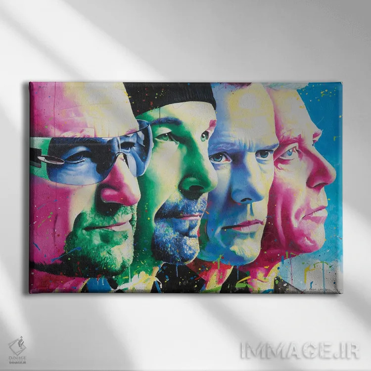 تابلو U2 (گروه موسیقی) اثر کریگ کمپبل - نمای روبهرو روی دیوار
