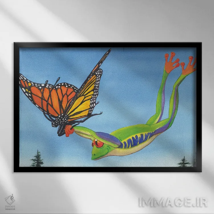 تابلو گلایدر باز اثر کترین جی مکالروی - نمای قابدار مشکی