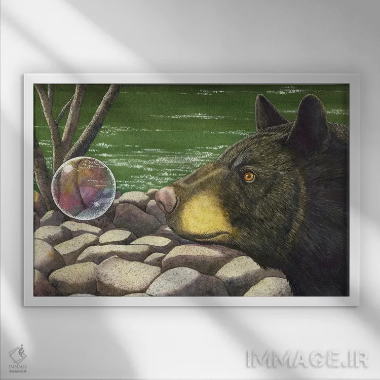 تابلو حباب خرسی اثر کترین جی مکالروی - نمای قابدار سفید