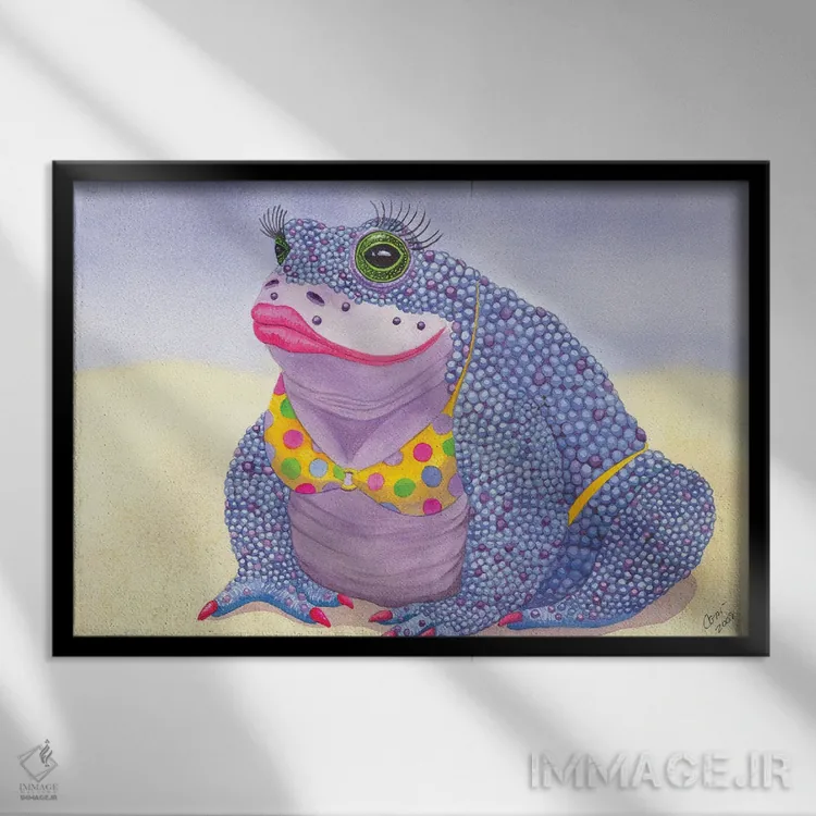 تابلو ضفدغگونه زیبا اثر کترین جی مکالروی - نمای قابدار مشکی