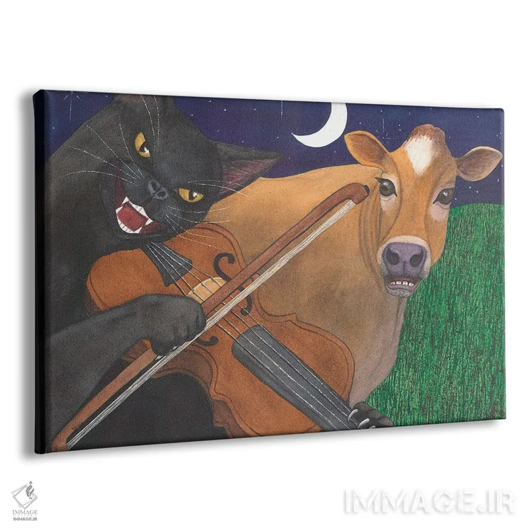 تابلو گربه شرور ویالون دارد اثر کترین جی مکالروی - نمای پرسپکتیو محصول