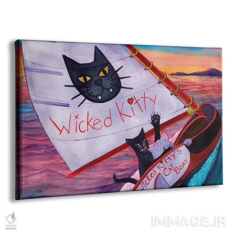 تابلو قایق گربه شرور اثر کترین جی مکالروی - نمای پرسپکتیو محصول
