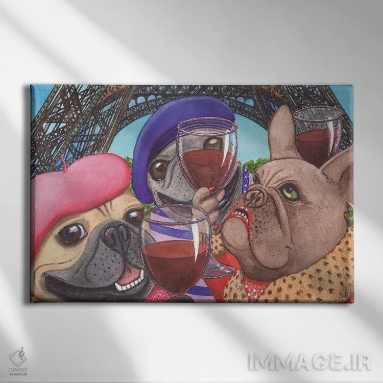 تابلو زنده باد فرانسه! اثر کترین جی مکالروی - نمای روبهرو روی دیوار