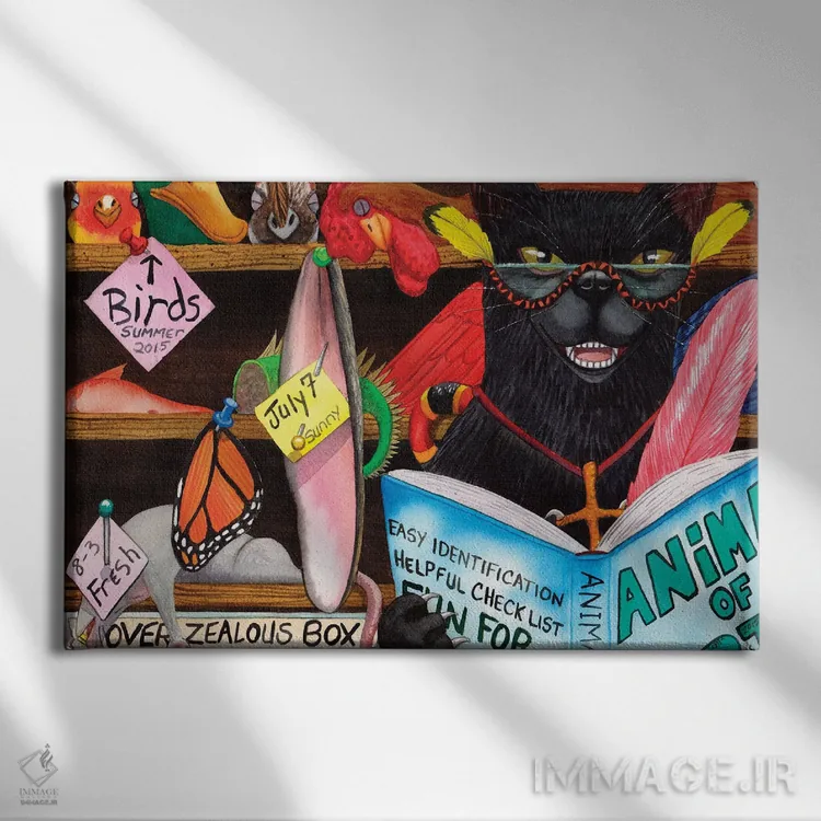 تابلو اتاق جوایز گربه شرور اثر کترین جی مکالروی - نمای روبهرو روی دیوار