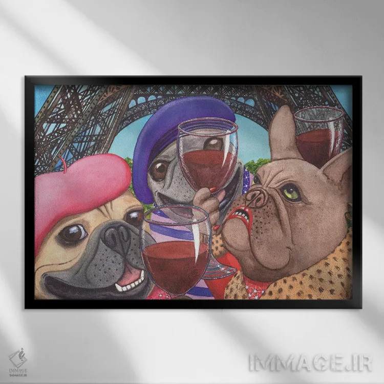 تابلو زنده باد فرانسه! اثر کترین جی مکالروی - نمای قابدار مشکی