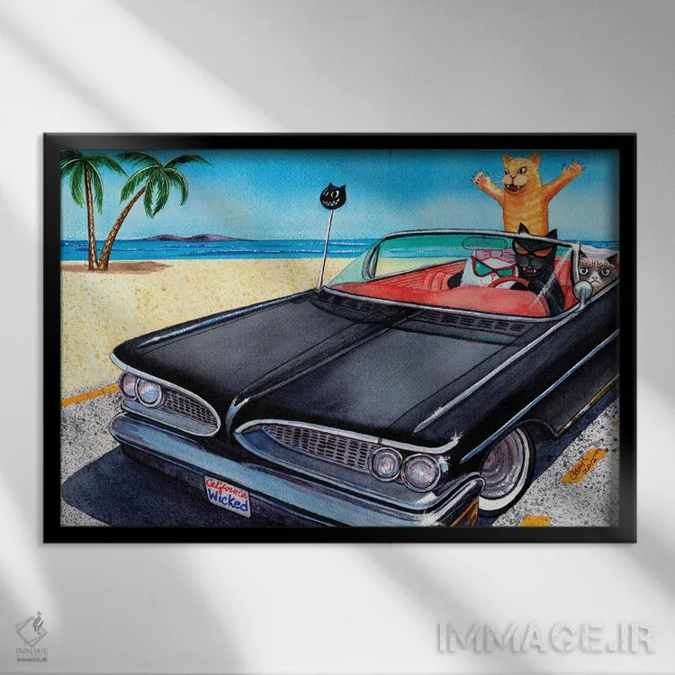 تابلو کاتالینای گربه شرور اثر کترین جی مکالروی - نمای قابدار مشکی