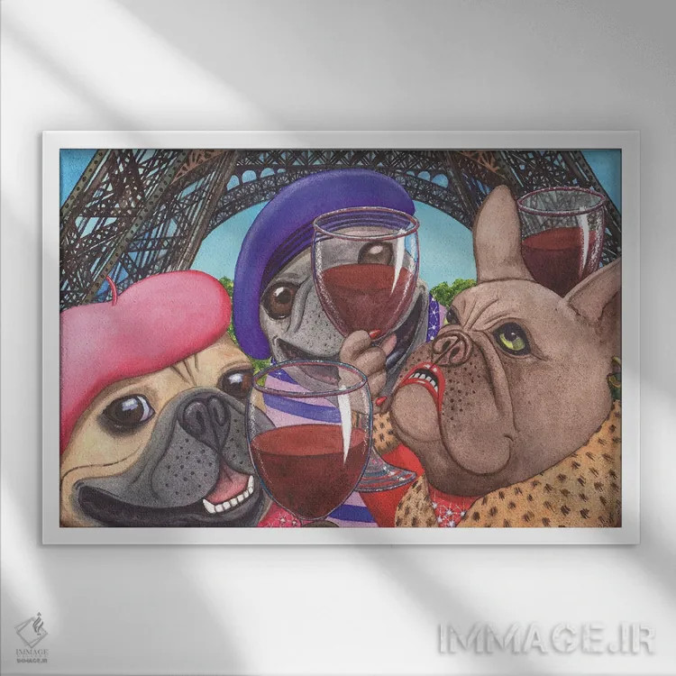 تابلو زنده باد فرانسه! اثر کترین جی مکالروی - نمای قابدار سفید