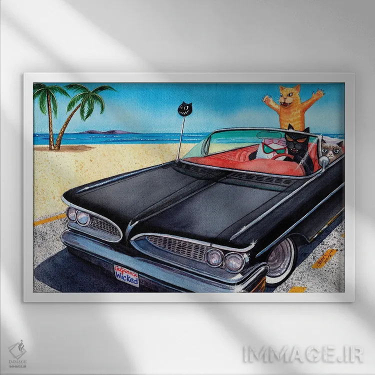 تابلو کاتالینای گربه شرور اثر کترین جی مکالروی - نمای قابدار سفید