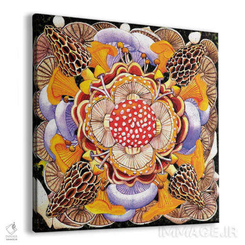 تابلو مندالای قارچی اثر کترین جی مکالروی - نمای پرسپکتیو محصول