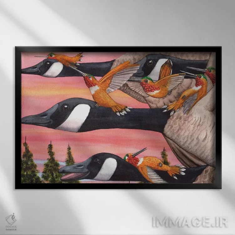 تابلو سواری گرفتن رایگان اثر کترین جی مکالروی - نمای قابدار مشکی