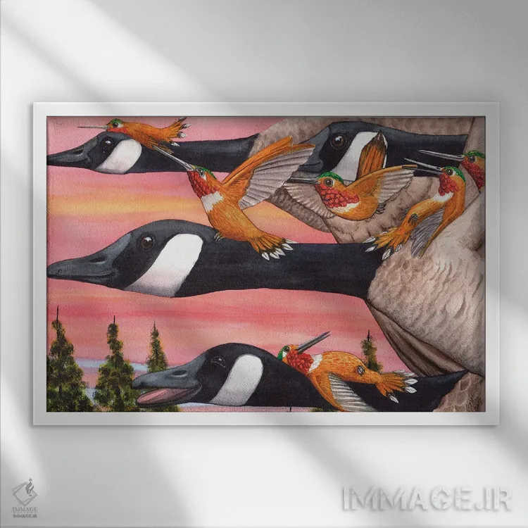 تابلو سواری گرفتن رایگان اثر کترین جی مکالروی - نمای قابدار سفید