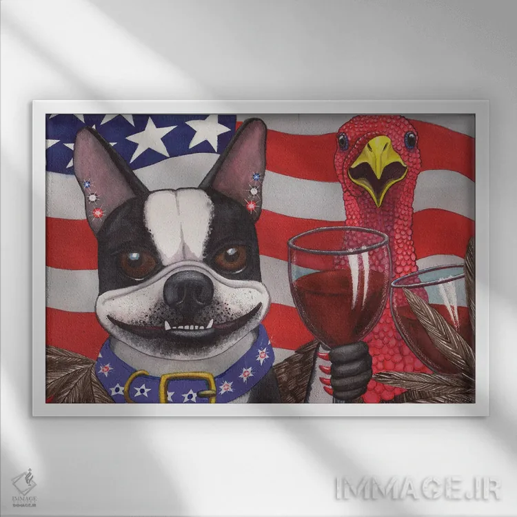 تابلو هاتداگهای کاملاً آمریکایی اثر کترین جی مکالروی - نمای قابدار سفید