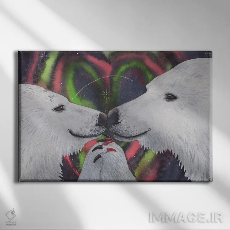 تابلو قطبی شده (دو قطبی/مفهوم عینک هم دارد) اثر کترین جی مکالروی - نمای روبهرو روی دیوار