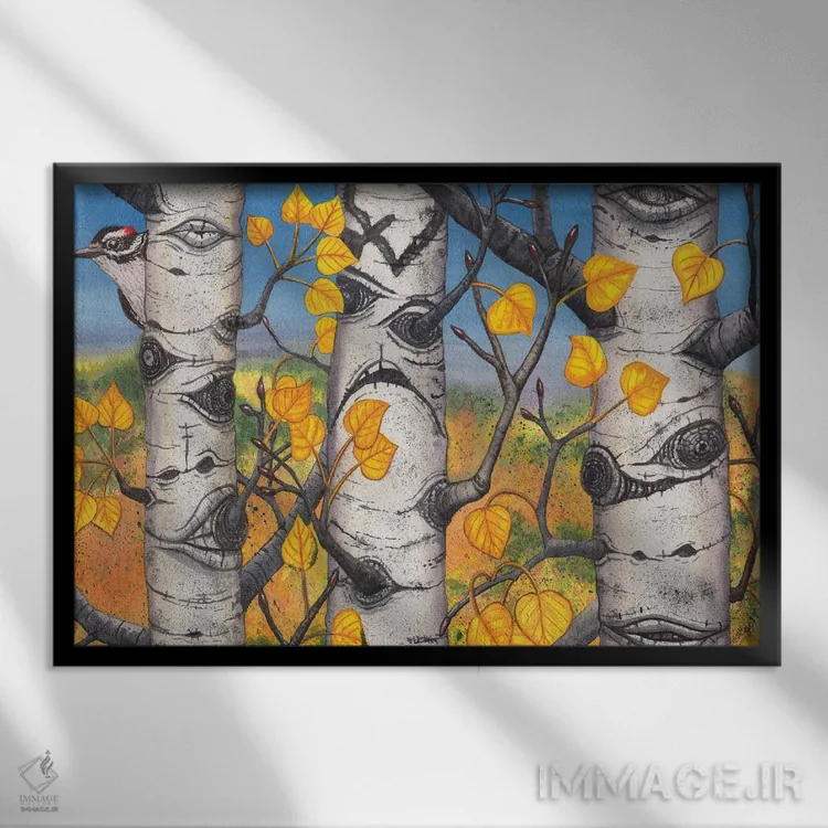 تابلو کوئیکرها (فرقه معنویتی یا پرنده) اثر کترین جی مکالروی - نمای قابدار مشکی