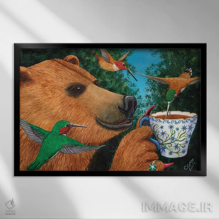 تابلو چای شیرین اثر کترین جی مکالروی - نمای قابدار مشکی