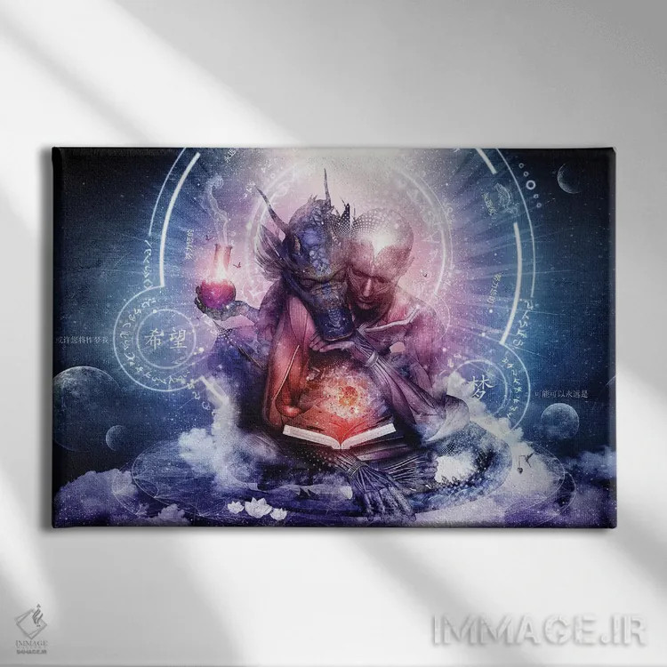 تابلو شاید رویاها دربارهٔ همروحهاست اثر کامرون گری - نمای روبهرو روی دیوار