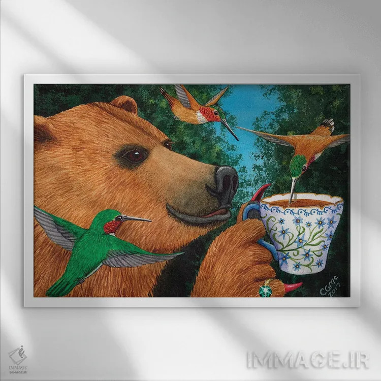 تابلو چای شیرین اثر کترین جی مکالروی - نمای قابدار سفید