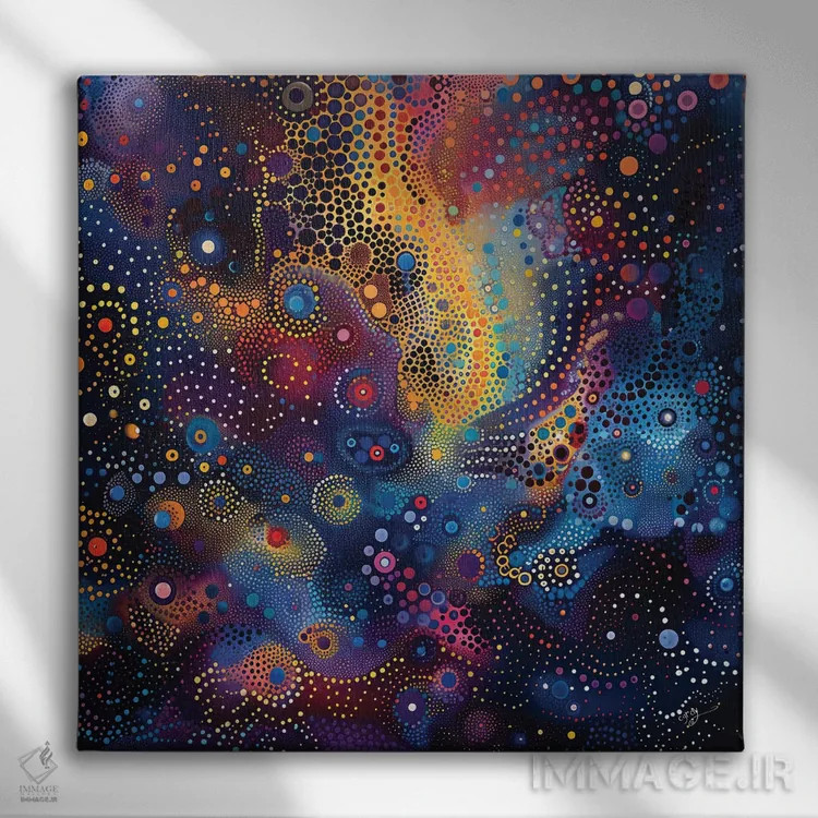 تابلو سحابی ریتمی اثر کامرون گری - نمای روبهرو روی دیوار