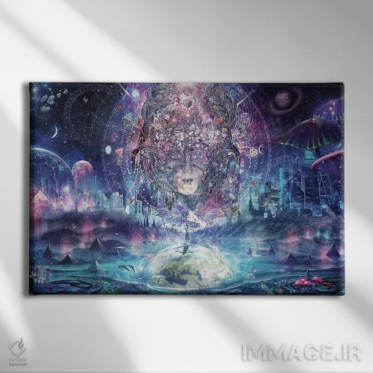 تابلو جستجو برای تجربهٔ اوج اثر کامرون گری - نمای روبهرو روی دیوار