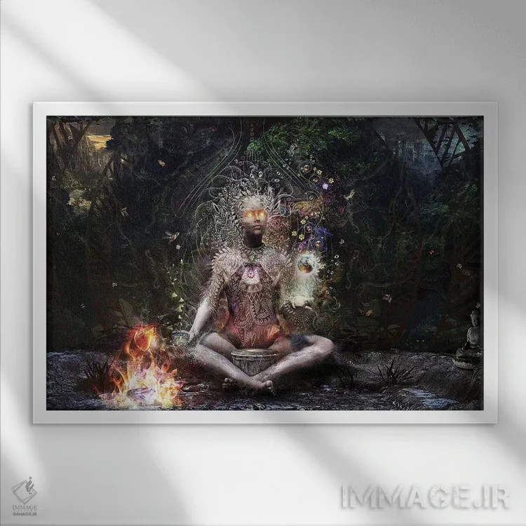 تابلو مناسک برای رؤیاپردازان مقدس اثر کامرون گری - نمای قابدار سفید