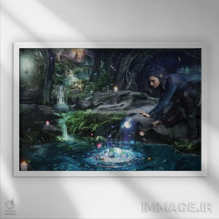 تابلو کلکسیونر اثر کامرون گری - نمای قابدار سفید