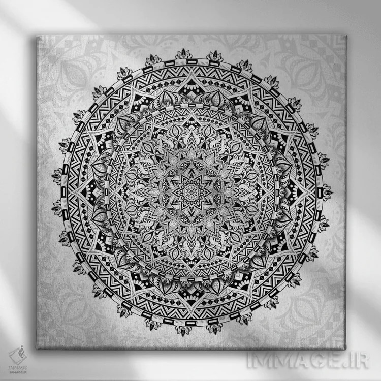 تابلو عشق مندالا اثر کامرون گری - نمای روبهرو روی دیوار