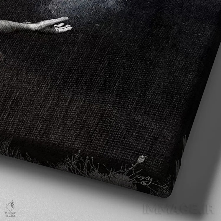 تابلو پرتاب تصویر (یا طرحافکنی) اثر کامرون گری - نمای نزدیک بافت بوم