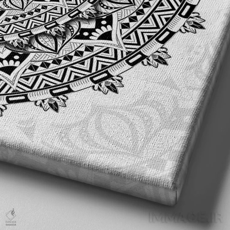 تابلو عشق مندالا اثر کامرون گری - نمای نزدیک بافت بوم