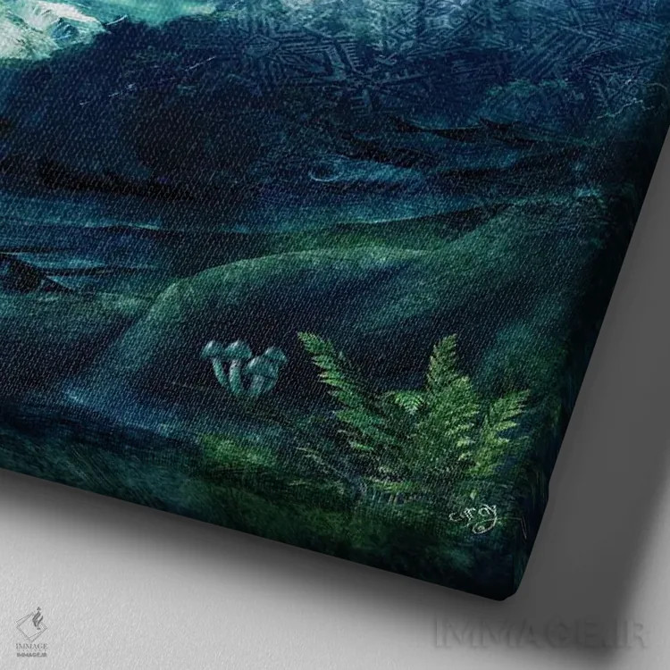 تابلو سفر در رؤیا اثر کامرون گری - نمای نزدیک بافت بوم