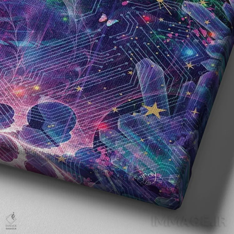 تابلو به سوی بینهایت اثر کامرون گری - نمای نزدیک بافت بوم