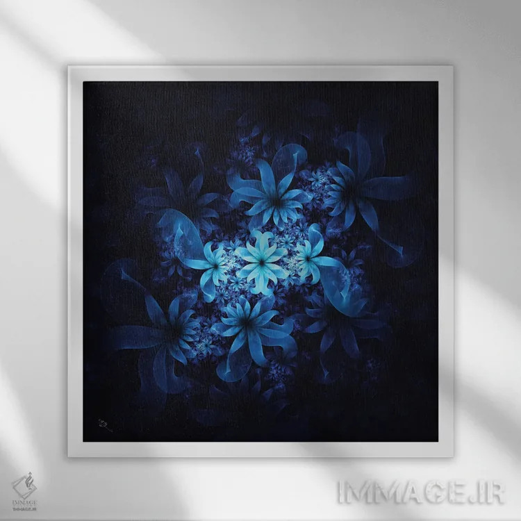 تابلو گلهای درخشان اثر کامرون گری - نمای قابدار سفید