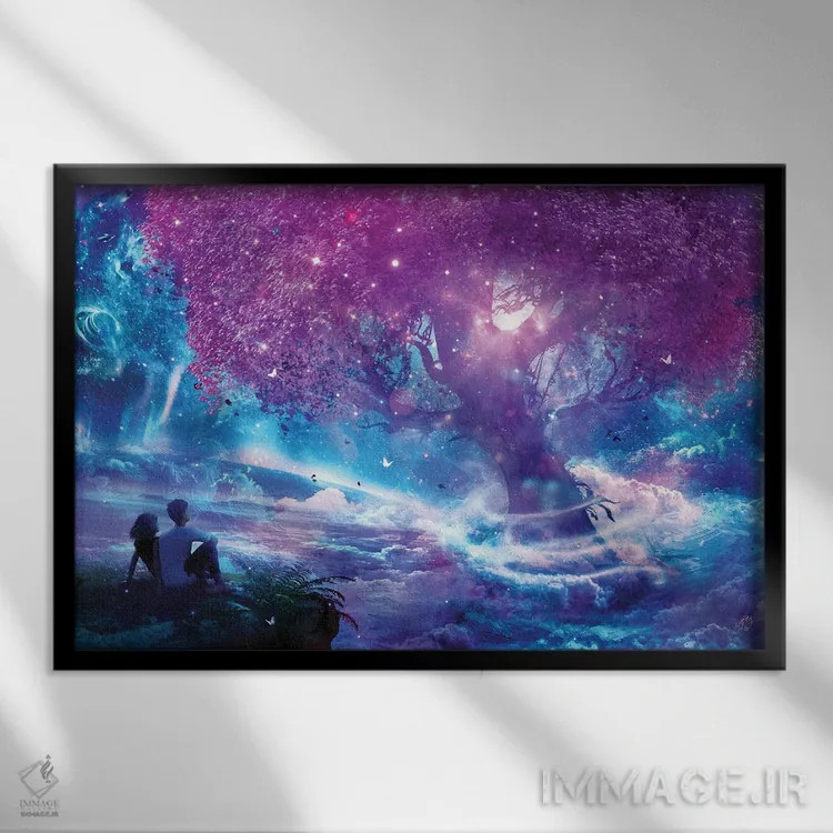 تابلو درخت آرزوها اثر کامرون گری - نمای قابدار مشکی