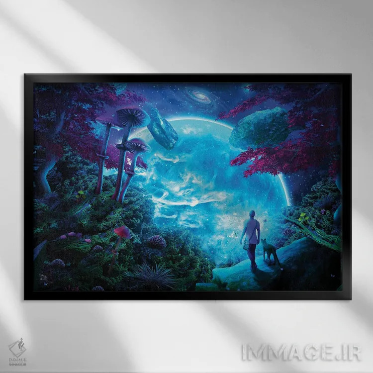 تابلو آسمان گمشده اثر کامرون گری - نمای قابدار مشکی