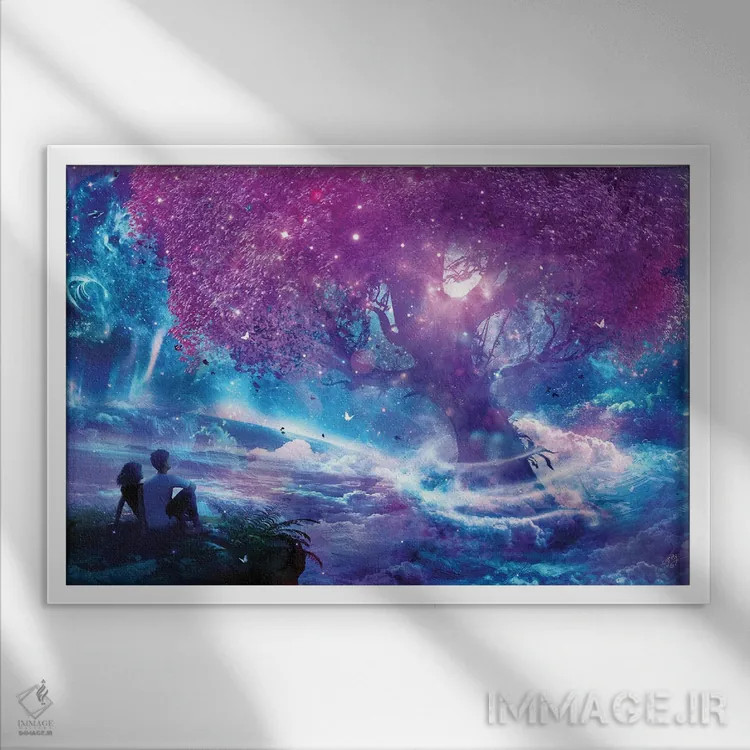 تابلو درخت آرزوها اثر کامرون گری - نمای قابدار سفید