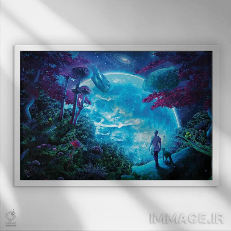 تابلو آسمان گمشده اثر کامرون گری - نمای قابدار سفید