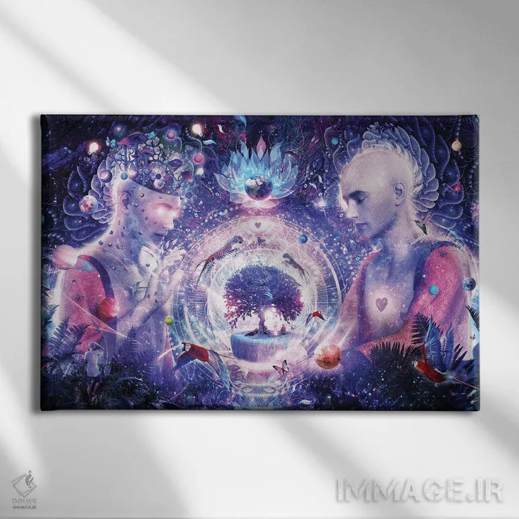 تابلو جرقهای در جهان هستی اثر کامرون گری - نمای روبهرو روی دیوار