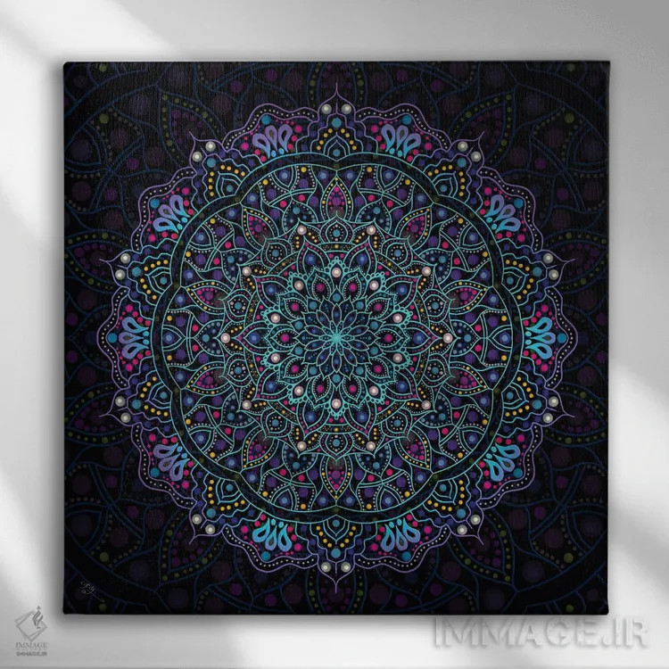تابلو ماندالای ذن پنجم اثر کامرون گری - نمای روبهرو روی دیوار